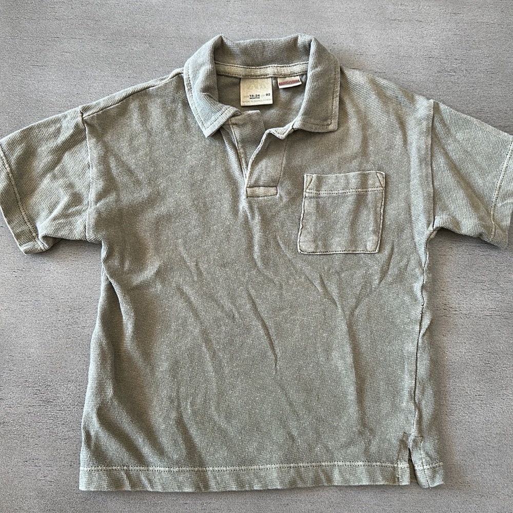 Zara toddler Olive green polo boys shirt